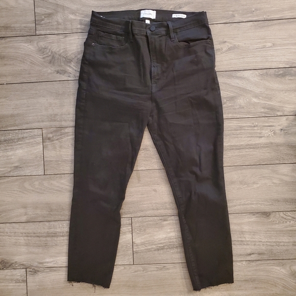 FRAME | Ali High Rise Cigarette Skinny Jeans in Black (Size 31) - Picture 4 of 10